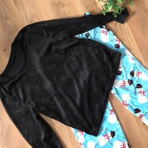 Snowman pajama set fleece NWOT